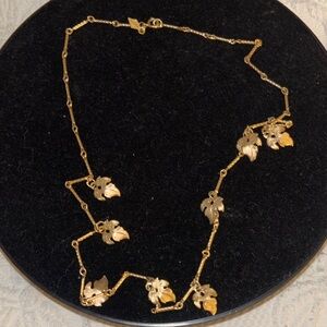 Sarah Coventry Gold-Tone Leaf Link Necklace